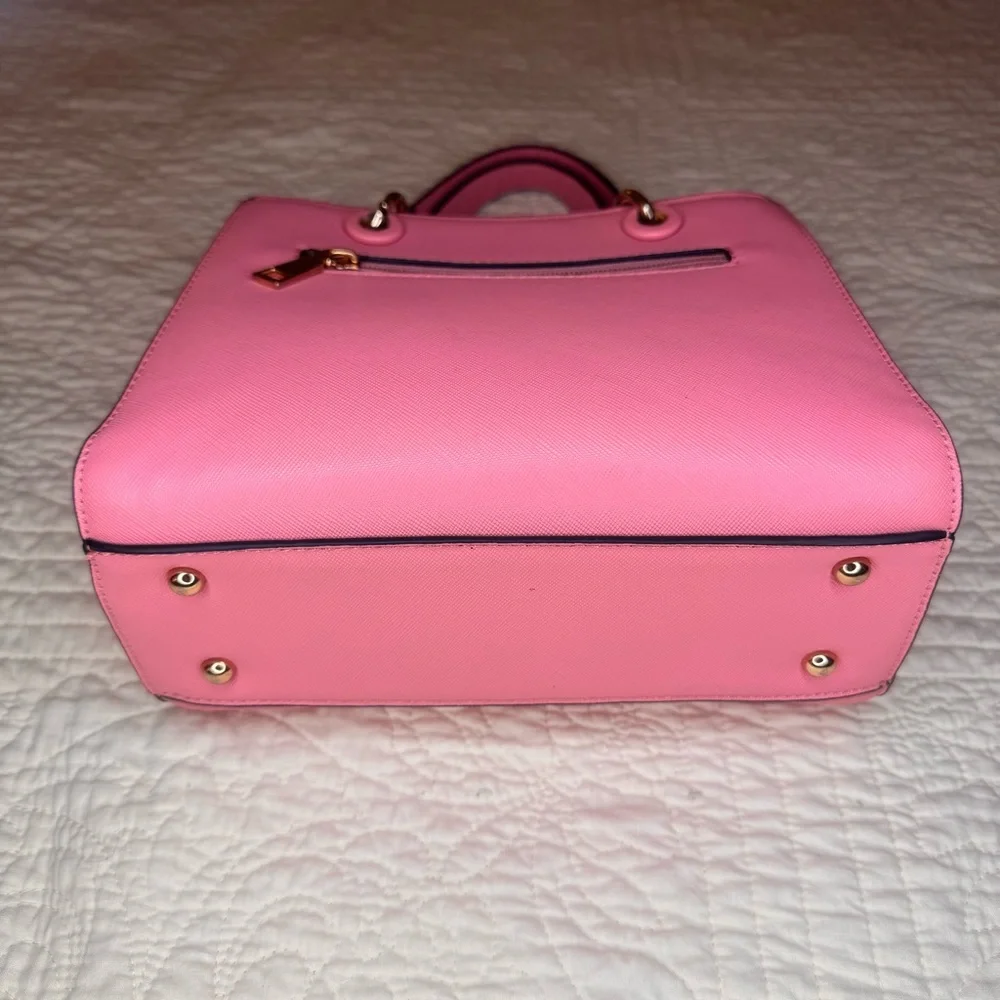 Pink Dainty Handbag with Gold Accent on Handles